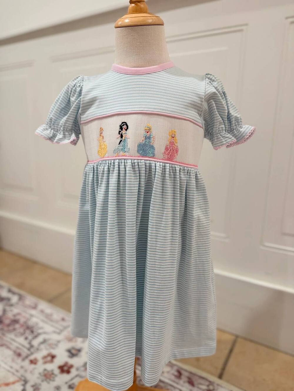 NEW BANANA SPLIT women's princess smocked dress in blue